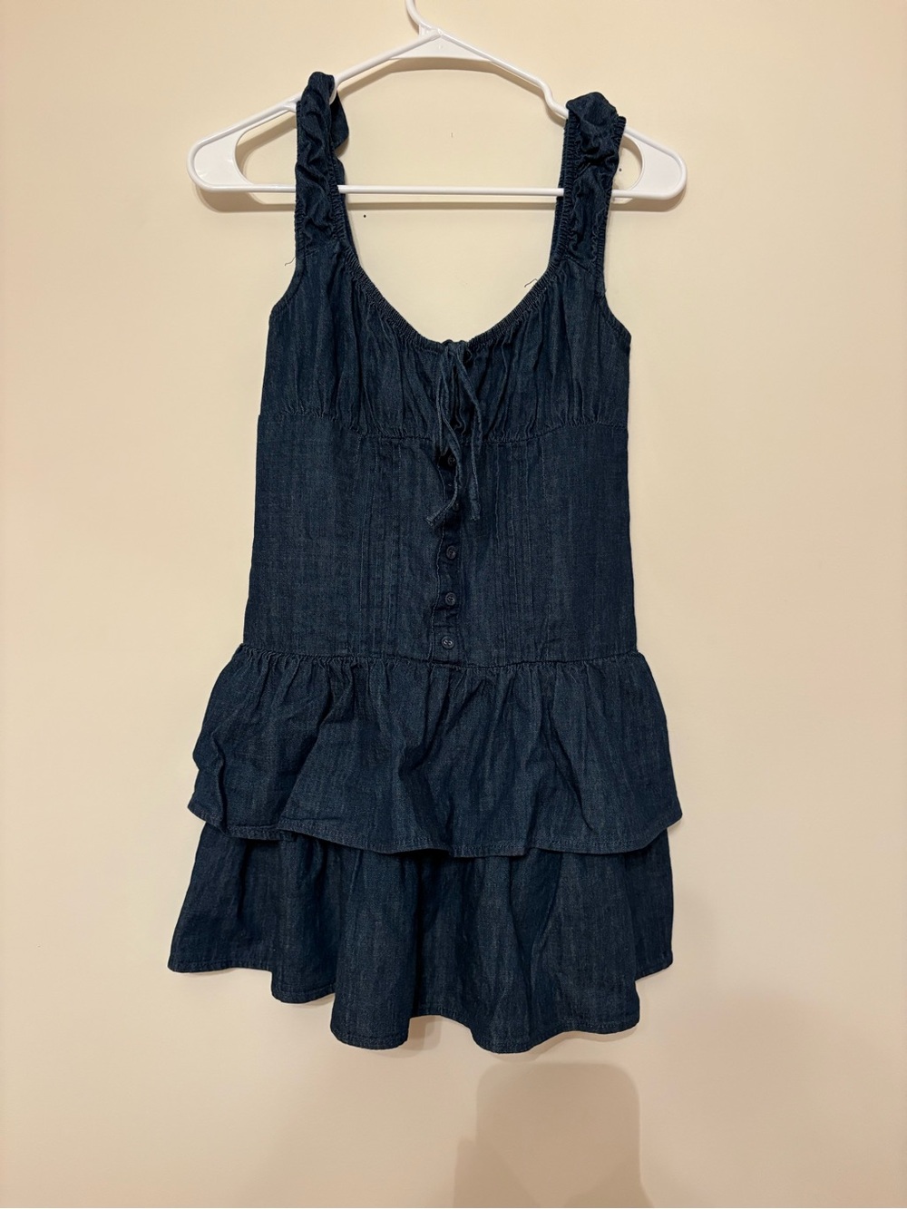 wild fable Dark Denim Tiered Sundress with Ruffle Straps size xs
